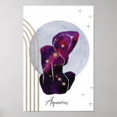 Aquarius Feminine Zodiac Lila Design Poster (Vorne)