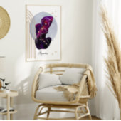 Aquarius Feminine Zodiac Lila Design Poster