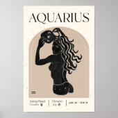 Aquarius Feminine Zodiac Poster (Vorne)