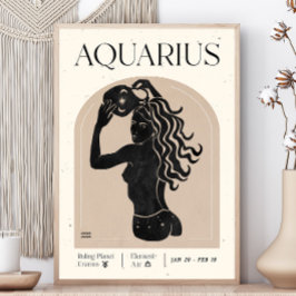 Aquarius Feminine Zodiac Poster