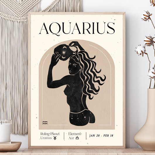 Aquarius Feminine Zodiac Poster