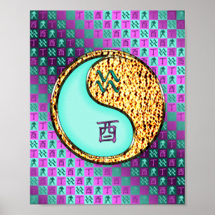 Aquarius & Feuer-Liste Poster