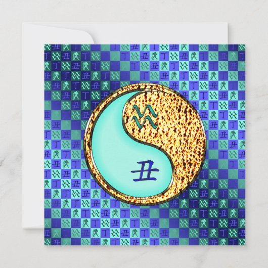 Aquarius & Feuer Ox Karte (Vorderseite)