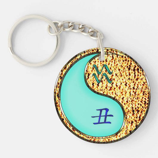 Aquarius & Feuer Ox Schlüsselanhänger (Vorderseite)