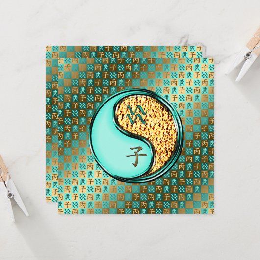 Aquarius & Fire Rat Karte (Vorderseite/Rückseite Beispiel)