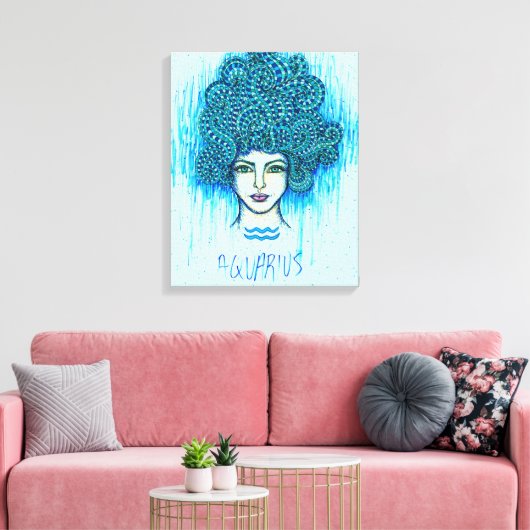Aquarius Frau Leinwanddruck (Insitu (Wohnzimmer))