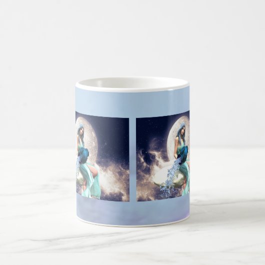 Aquarius - Frauen gießen Wasser aus einem Jug Kaffeetasse (Mittel)