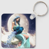 Aquarius - Frauen gießen Wasser aus einem Jug Schlüsselanhänger (Rückseite)