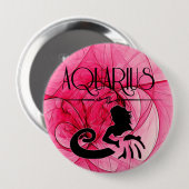 Aquarius für die Lady Zodiac in Pink Button (Vorne & Hinten)