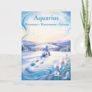 Aquarius-Geburtsankündigungskarte Traumhafte Kol Feiertagskarte
