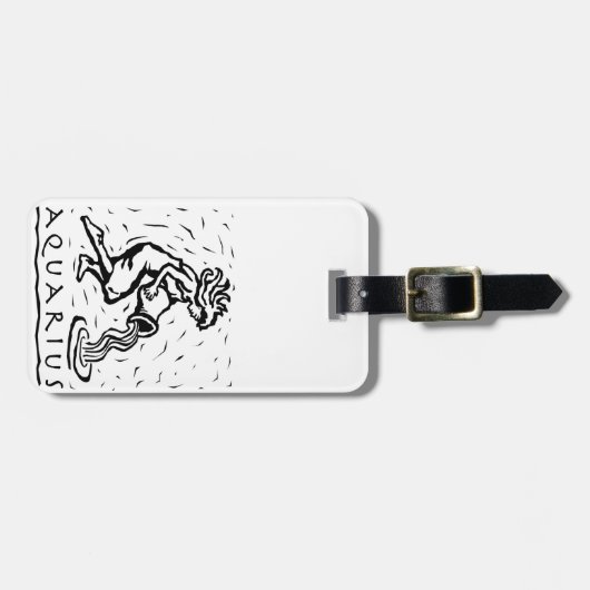 Aquarius Geburtstag Jahr Astrologisches Zodiakennz Gepäckanhänger (Vorderseite horizontal)