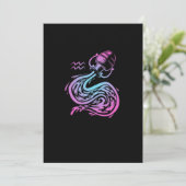 Aquarius Geburtstagsgeschenk Zodiac Zeichenkostüm Einladung (Stehend Vorderseite)