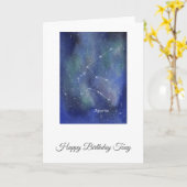 Aquarius Geburtstagskarte benutzerdefinierbar Karte (Gelbe Blume)