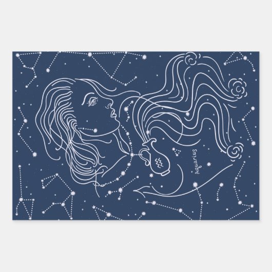 Aquarius Geschenkpapier Set (Vorderseite)