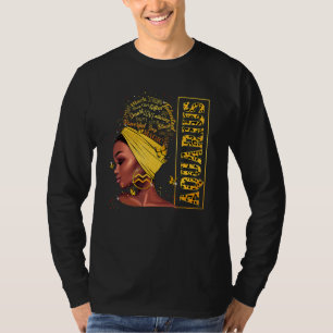 Aquarius Girl Birthday Leopard Melanin Afro Black T-Shirt