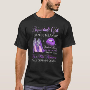 Aquarius Girl Geburtstag Lila High Heels Drilling T-Shirt