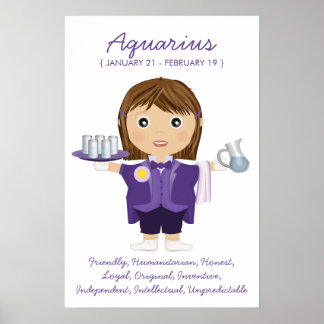 Aquarius - Girl Horoskop Poster