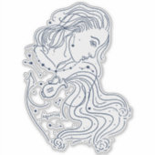 Aquarius Girl Zodiac Sign Aufkleber (Vorderseite)