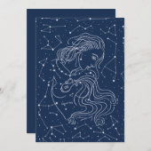 Aquarius Girl Zodiac Sign Einladung (Vorne/Hinten)