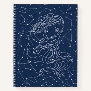 Aquarius Girl Zodiac Sign Notizblock