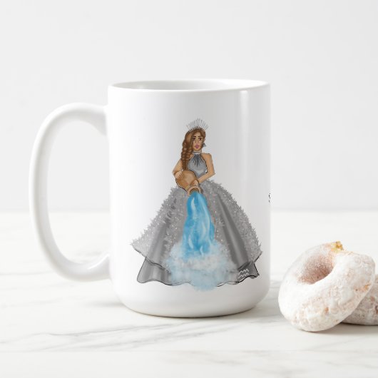 Aquarius Goddess Fashion Illustration Wasserträger Kaffeetasse (Mit Donut)