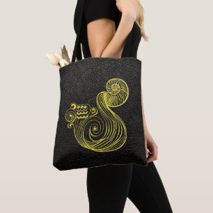 Aquarius-Gold auf Leder Tasche