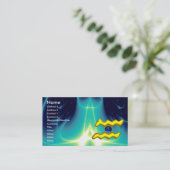 AQUARIUS GOLD JEWEL hellblau-gelb Visitenkarte (Stehend Vorderseite)