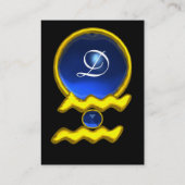 AQUARIUS GOLD JEWEL SAPPHIRE MONOGRAM Blau Visitenkarte (Rückseite)