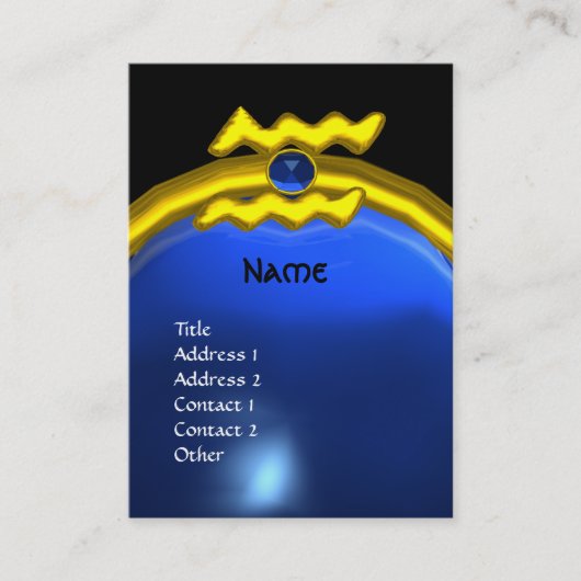 AQUARIUS GOLD JEWEL SAPPHIRE MONOGRAM Blau Visitenkarte (Vorderseite)