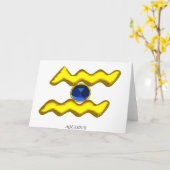 AQUARIUS / GOLD ZODIAC BIRTHDAY JEWEL KARTE (Gelbe Blume)