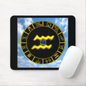 AQUARIUS / GOLD ZODIAC BIRTHDAY JEWEL MOUSEPAD (Mit Mouse)