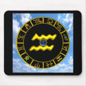 AQUARIUS / GOLD ZODIAC BIRTHDAY JEWEL MOUSEPAD (Vorne)