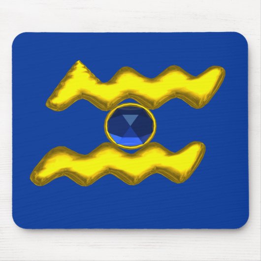 AQUARIUS / GOLD ZODIAC BIRTHDAY JEWEL MOUSEPAD (Vorne)