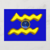 AQUARIUS / GOLD ZODIAC BIRTHDAY JEWEL POSTKARTE (Vorderseite)