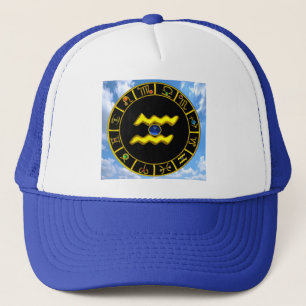 AQUARIUS / GOLD ZODIAC BIRTHDAY JEWEL TRUCKERKAPPE