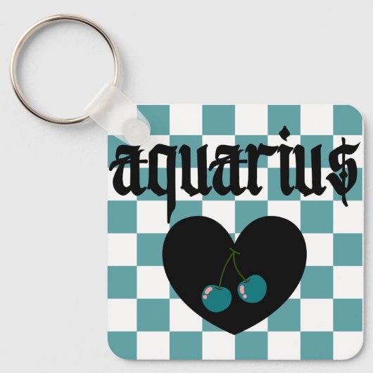 Aquarius Gothic Ästhetik Schlüsselanhänger (Vorderseite)