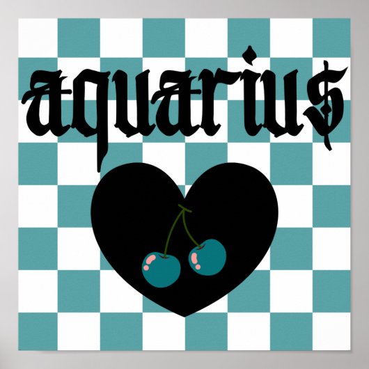 Aquarius Gothic Ästhetik Schokoriegel Kunst Poster (Vorne)