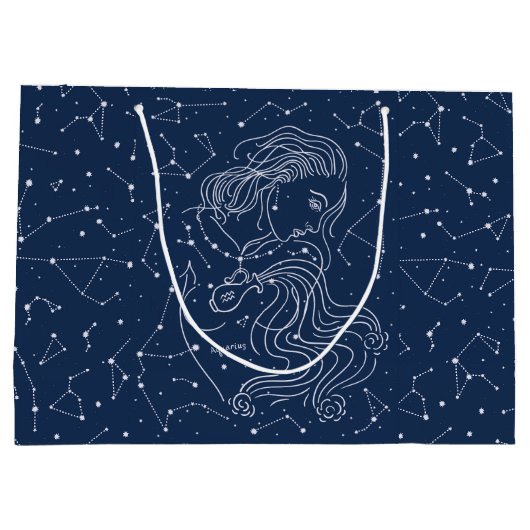 Aquarius Große Geschenktüte (Rückseite)