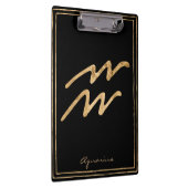 Aquarius Hammergoldstilisiertes Astrologie-Symbol Klemmbrett (Rechts)