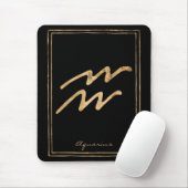 Aquarius Hammergoldstilisiertes Astrologie-Symbol Mousepad (Mit Mouse)