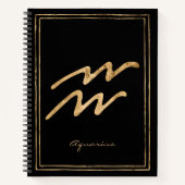 Aquarius Hammergoldstylisierte Astrologie-Symbol n Notizblock (Vorderseite)