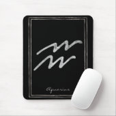 Aquarius Hammersilber stilisierte Astrologie-Symbo Mousepad (Mit Mouse)