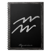 Aquarius Hammersilber stilisierte Astrologie-Symbo Notizblock (Vorderseite)
