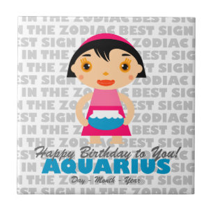 Aquarius Happy Birthday Fliese