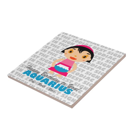 Aquarius Happy Birthday Fliese (Seite)