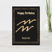 Aquarius Happy Birthday zodiac Astrologie Gruß Karte (Vorderseite)
