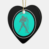 Aquarius Heart Ornament (Links)