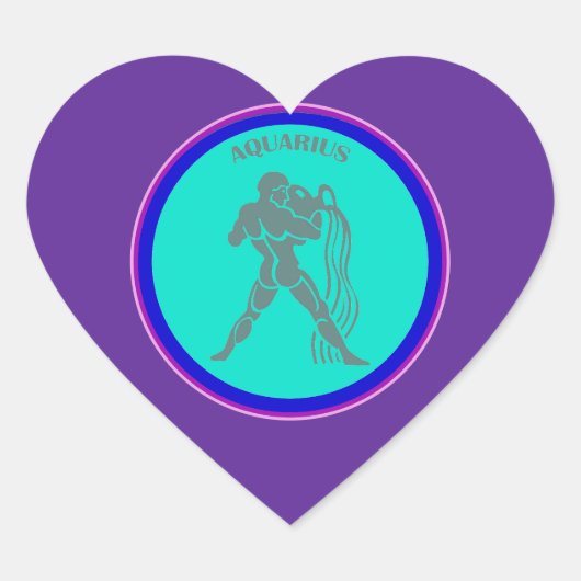 Aquarius Heart Sticker (Vorderseite)