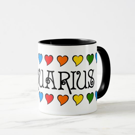 Aquarius Hearts Tasse (VorderseiteRechts)