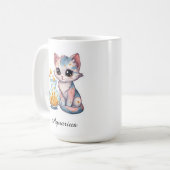 Aquarius Himmels-Zodiakustasse - Rosa Wassermann Kaffeetasse (Vorderseite Links)